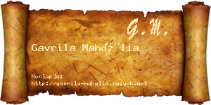 Gavrila Mahália névjegykártya